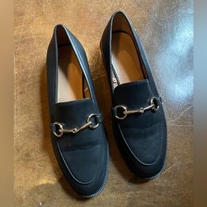 H&M Black Loafers with Gold Accent